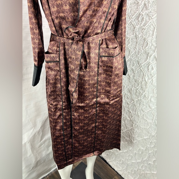 New We are HAH x Free People LegHAHcy Logo Printed Robe, Brown Sugar, Size XS - Picture 5 of 12
